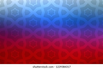 Light Blue, Red vector background with colored stars. Stars on blurred abstract background with gradient. Pattern for new year ad, booklets.