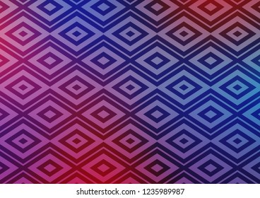 Light Blue, Red vector background with lines, rhombuses. Colorful lines, squares on abstract background with gradient. Pattern for business booklets, leaflets.