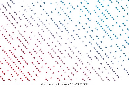 Light Blue, Red vector background with triangles. Triangles on abstract background with colorful gradient. Smart design for your business advert.