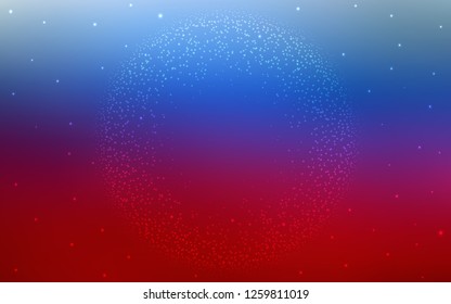 Light Blue, Red vector background with galaxy stars. Shining colored illustration with bright astronomical stars. Pattern for futuristic ad, booklets.