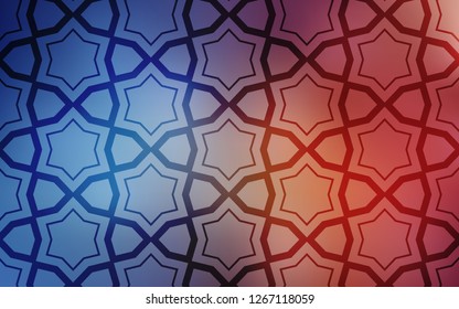Light Blue, Red vector background with colored stars. Blurred decorative design in simple style with stars. Template for sell phone backgrounds.
