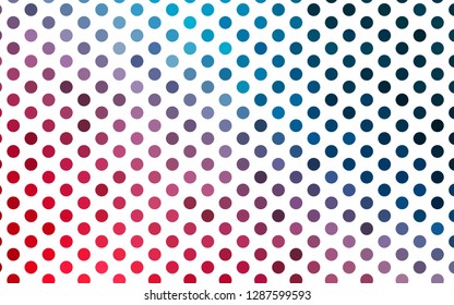 Light Blue, Red vector background with bubbles. Abstract illustration with colored bubbles in nature style. Design for business adverts.