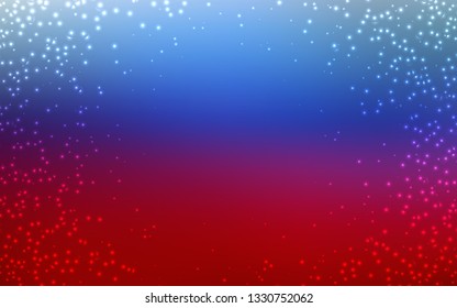 Light Blue, Red vector background with galaxy stars. Shining illustration with sky stars on abstract template. Smart design for your business advert.