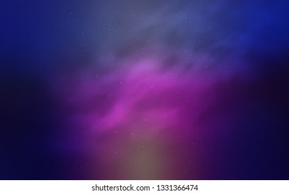 Light Blue, Red vector background with galaxy stars. Glitter abstract illustration with colorful cosmic stars. Smart design for your business advert.