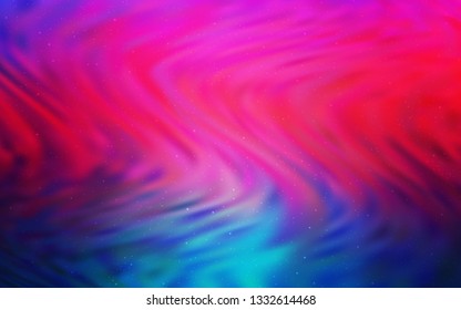 Light Blue, Red vector background with galaxy stars. Shining illustration with sky stars on abstract template. Pattern for futuristic ad, booklets.