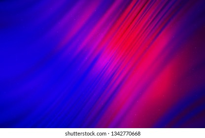 Light Blue, Red vector background with astronomical stars. Glitter abstract illustration with colorful cosmic stars. Smart design for your business advert.
