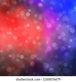 Light Blue, Red vector background with circles. Abstract decorative design in gradient style with bubbles. Pattern for business ads.