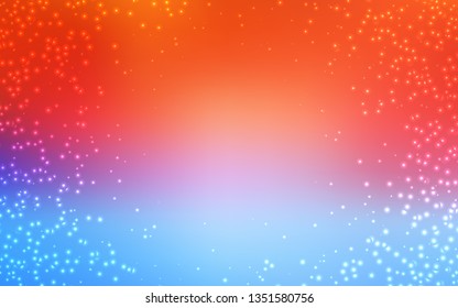 Light Blue, Red vector background with galaxy stars. Shining colored illustration with bright astronomical stars. Pattern for astrology websites.