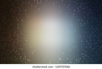 Light Blue, Red vector background with galaxy stars. Shining illustration with sky stars on abstract template. Pattern for futuristic ad, booklets.