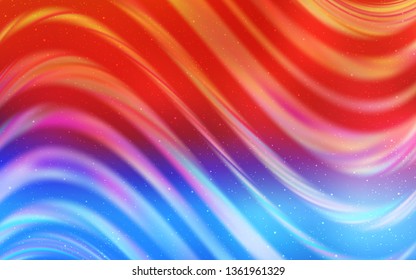 Light Blue, Red vector background with galaxy stars. Shining illustration with sky stars on abstract template. Pattern for astronomy websites.