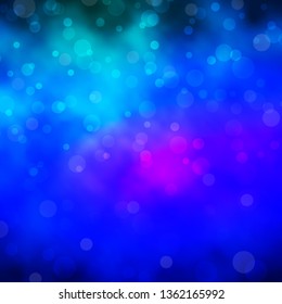 Light Blue, Red vector background with circles. Glitter abstract illustration with colorful drops. Design for your commercials.