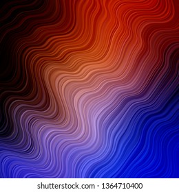 Light Blue, Red vector background with bent lines. Abstract illustration with bandy gradient lines. Design for your business promotion.