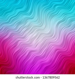 Light Blue, Red vector background with wry lines. Colorful illustration, which consists of curves. Best design for your ad, poster, banner.