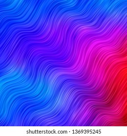 Light Blue, Red vector background with bent lines. Illustration in abstract style with gradient curved.  Pattern for ads, commercials.