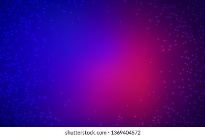 Light Blue, Red vector background with galaxy stars. Glitter abstract illustration with colorful cosmic stars. Smart design for your business advert.