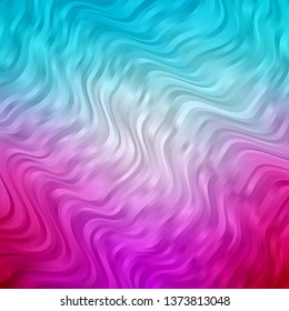 Light Blue, Red vector background with curved lines. Abstract illustration with bandy gradient lines. Pattern for websites, landing pages.