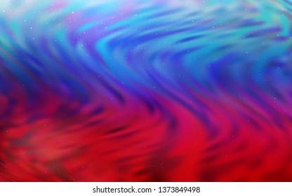 Light Blue, Red vector background with astronomical stars. Blurred decorative design in simple style with galaxy stars. Pattern for astrology websites.