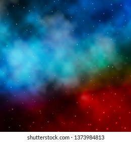 Light Blue, Red vector background with colorful stars. Modern geometric abstract illustration with stars. Pattern for websites, landing pages.