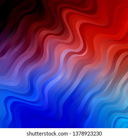 Light Blue, Red vector background with curved lines. Colorful illustration, which consists of curves. Best design for your posters, banners.