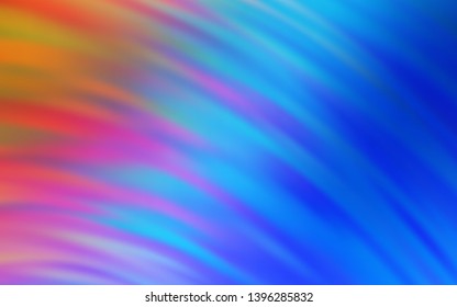 Light Blue, Red vector background with curved lines. Colorful abstract illustration with gradient lines. Elegant pattern for a brand book.