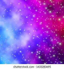 Light Blue, Red vector background with small and big stars. Decorative illustration with stars on abstract template. Pattern for wrapping gifts.