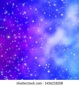 Light Blue, Red vector background with small and big stars. Colorful illustration in abstract style with gradient stars. Pattern for new year ad, booklets.