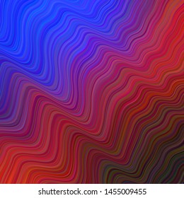 Light Blue, Red vector background with curved lines. Colorful illustration in abstract style with gradient. A completely new template for your design.