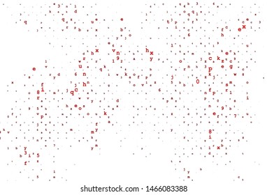 Light Blue, Red vector background with signs of alphabet. Colored alphabet signs with gradient on white background. The pattern can be used as ads, poster, banner for books.