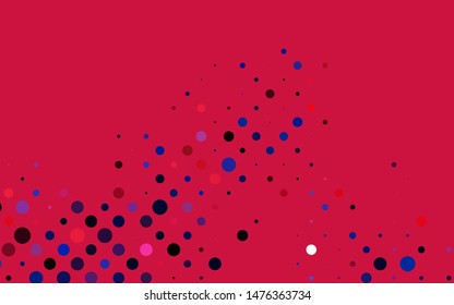 Light Blue, Red vector background with bubbles. Glitter abstract illustration with blurred drops of rain. Pattern for beautiful websites.