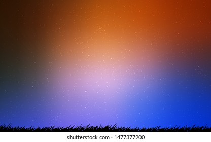 Light Blue, Red vector background with galaxy stars. Glitter abstract illustration with colorful cosmic stars. Best design for your ad, poster, banner.