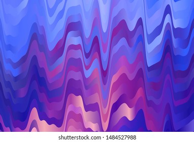 Light Blue, Red vector background with curved lines. Creative illustration in halftone style with gradient. Elegant pattern for a brand book.