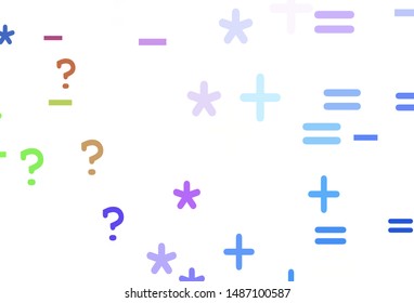 Light Blue, Red vector background with arithmetic signs. Modern geometrical illustration with numerals. Pattern for posters, banners of math books.