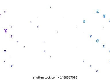 Light Blue, Red vector background with Euro, Yen, Pound. Illustration with EUR, JPY, GBP signs on white template. Smart design for your business advert of economic, wealth.