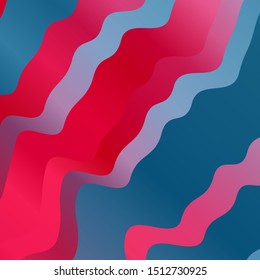 Light Blue, Red vector background with curved lines. Colorful illustration in abstract style with bent lines. Pattern for busines booklets, leaflets