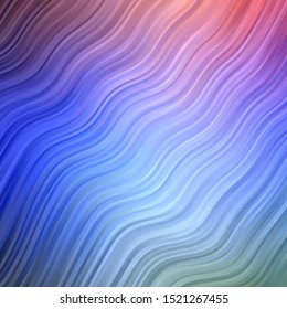 Light Blue, Red vector background with bent lines. Abstract gradient illustration with wry lines. Design for your business promotion.