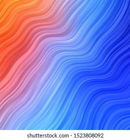 Light Blue, Red vector background with wry lines. Abstract gradient illustration with wry lines. Pattern for websites, landing pages.
