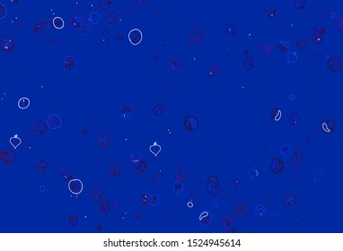 Light Blue, Red vector background with tasty food. Beautiful colorful illustration with food in doodle style. Pattern for ads of breakfast, lunch, dinner.