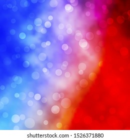 Light Blue, Red vector background with bubbles. Glitter abstract illustration with colorful drops. Pattern for wallpapers, curtains.