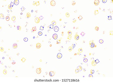 Light Blue, Red vector background with cuisine gourmet. Decorative illustration with food on abstract template. Pattern for ads of breakfast, lunch, dinner.