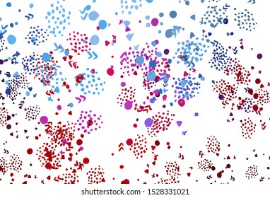 Light Blue, Red vector background with abstract shapes. Decorative design in abstract style with random forms. Background for a cell phone.