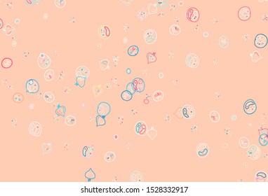 Light Blue, Red vector background with tasty food. Decorative illustration with food on abstract template. Template for meal cooking in kitchen.