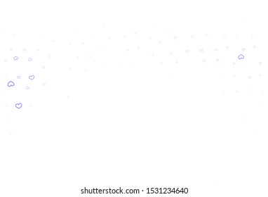 Light Blue, Red vector background with Shining hearts. Decorative shining illustration with hearts on abstract template. Template for Valentine's greeting postcards.