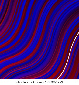 Light Blue, Red vector background with lines. Abstract illustration with bandy gradient lines. Pattern for commercials, ads.
