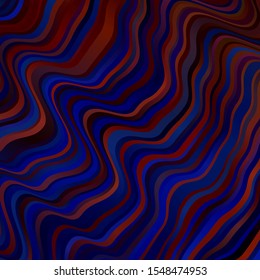 Light Blue, Red vector background with curves. Colorful illustration, which consists of curves. Pattern for booklets, leaflets.