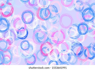 Light Blue, Red vector background with spots. Glitter abstract illustration with blurred drops of rain. Pattern for ads, leaflets.