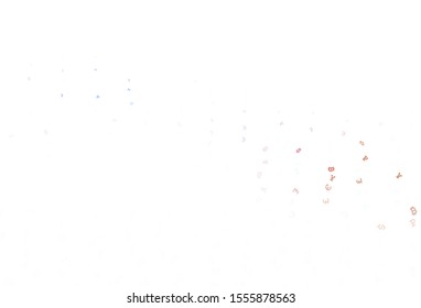 Light Blue, Red vector background with financial symbols. Blurred design in simple style with symbols of currency. Design for ad, poster, banner of money making.