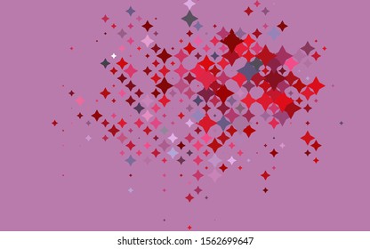 Light Blue, Red vector background with colored stars. Glitter abstract illustration with colored stars. Smart design for your business advert.