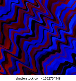 Light Blue, Red vector background with wry lines. Colorful illustration with curved lines. Template for cellphones.
