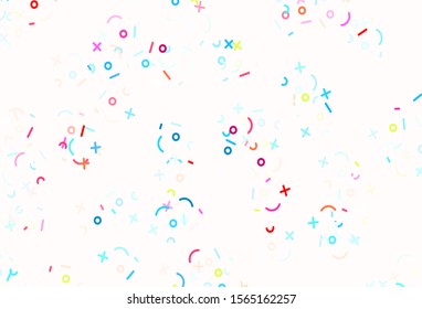 Light Blue, Red vector background with math elements. Blurred design in simple style with collection of numerals. Pattern for ad, booklets, leaflets of education.
