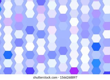 Light Blue, Red vector background with set of hexagons. Illustration of colored hexagons on blur surface. Pattern for texture of wallpapers.